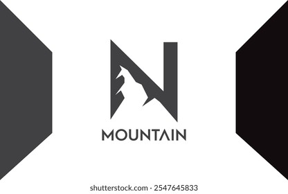 N Letter logo mountain for identity. letter templatefor your brand