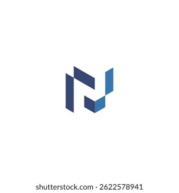 N letter logo with negative space concept