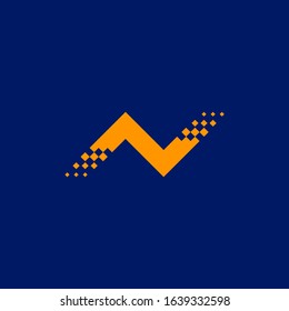 N letter logo with pixel accent.