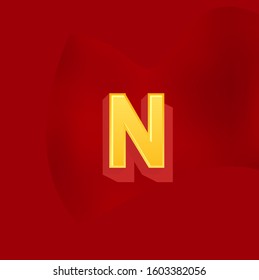 N letter logo with red background.N letter icon.