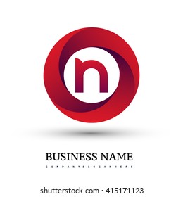 N letter logo in the red circle. Vector design template elements for your application or company identity.