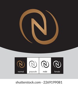 N Letter Logo Royal. - Vector