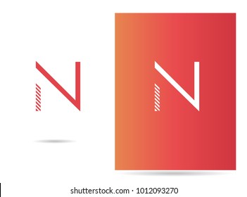 N letter logo stroke design vector template