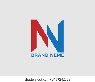 N letter logo symbol shapes illustration colorful style