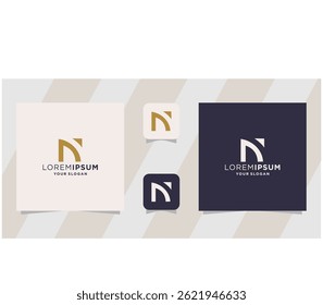 N letter logo template, logo n.