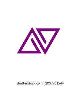 N letter logo template color purple for your brand, company, your name alphabet,  etc.