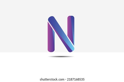 n plantilla de logotipo de letra en eps con nombre de archivo vectorial 3d abstracto minimalista moderno atractivo limpio diseño de alta calidad alfabetos de la empresa