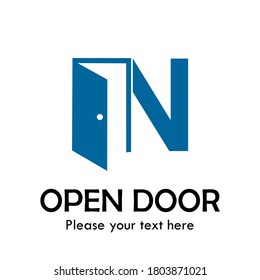 N Letter logo template illustration with door symbol. Suitable for architecture, room and interior. Also suitable for logo based alphabet.