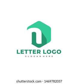 N letter logo template with polygon.