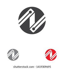 N Letter Logo Template vector icon illustration design
