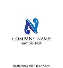 N Letter Logo Template vector and desain
