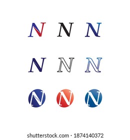 N Letter Logo Template vector icon illustration design