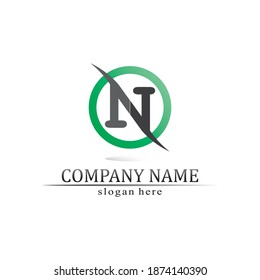 N Letter Logo Template vector icon illustration design