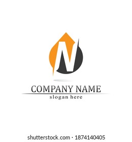 N Letter Logo Template vector icon illustration design