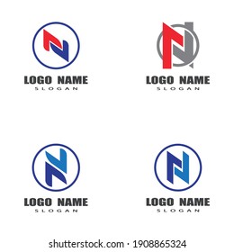 N Letter Logo Template vector icon illustration design