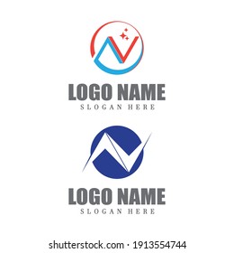Diseño de icono de la plantilla de logotipo de letra N