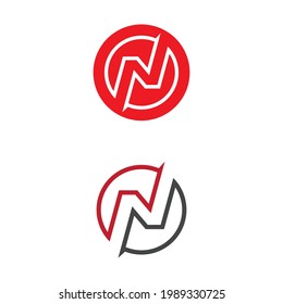 Diseño de icono de la plantilla de logotipo de letra N