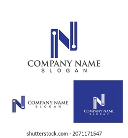 N Letter Logo Template vector icon illustration design
