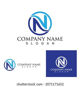 N Letter Logo Template vector icon illustration design