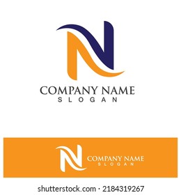 Diseño de icono de la plantilla de logotipo de letra N