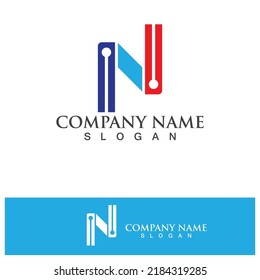 N Letter Logo Template vector icon illustration design