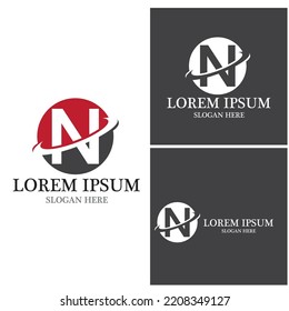 N Letter Logo Template vector icon illustration design