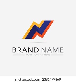 N Letter Logo Template vector icon illustration design