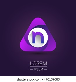 N letter logo in the triangle shape, font icon, Vector design template elements for your application or company identity.