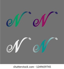 N letter Logo useful, editable and printable perfect for use in a wide range of new media templates: Web Marketing Agency, Social Media Services Showcase, Online Marketing Apps, and Web.