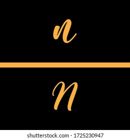 N letter logo vector design with small and capital letter