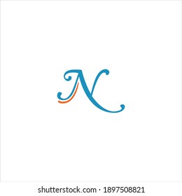 N letter logo vector design on white color background. n icon