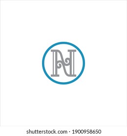 N letter logo vector design on white color background. n icon