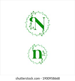 N letter logo vector design on white color background. n icon
