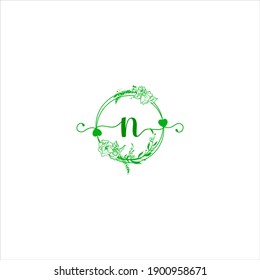 N letter logo vector design on white color background. n icon