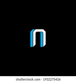 N letter logo vector design on black color background. n alphabet