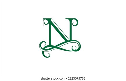 N letter logo vector design on white color background n icon