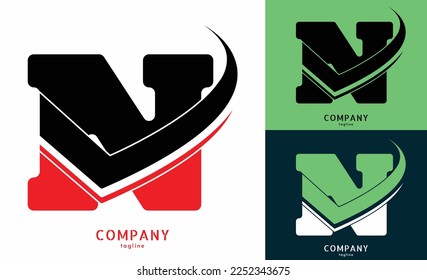 Diseño vectorial de logotipo de letra N