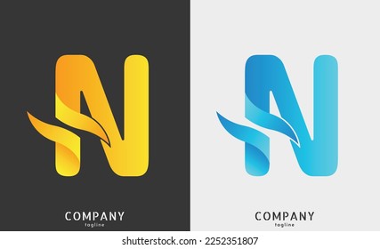 Diseño vectorial de logotipo de letra N