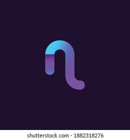 N Letter logo vector. Gradient style.