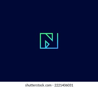 N Símbolo de monograma abstracto de plantilla de vectores con logotipo de letra. Usable para el deporte de negocios, la tecnología, la moda, el logotipo digital y creativo futuro