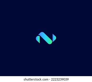 N Símbolo de monograma abstracto de plantilla de vectores con logotipo de letra. Usable para el deporte de negocios, la tecnología, la moda, el logotipo digital y creativo futuro
