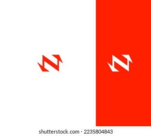 N Símbolo de monograma abstracto de plantilla de vectores con logotipo de letra. Usable para el deporte de negocios, la tecnología, la moda, el logotipo digital y creativo futuro