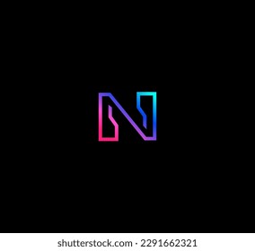 N Plantilla de vectores de logotipo de letra Símbolo abstracto de monograma 