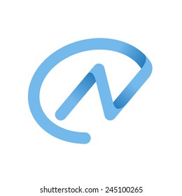 N letter logo, volume icon 