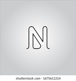N letter logo with white background.The nice black letter logo.The letter design.