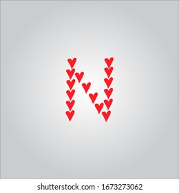 N letter logo with white background.Nice letter icon design.