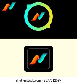 N letter logo.N monogram logo design vector template.