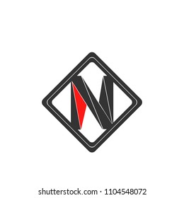 N letter logtYpe icon sign symbol illustration with creative flat modern design.vector.isolated background