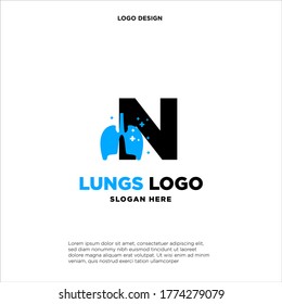 N Letter Lung Logo Template Illustration Design Illustration Design.