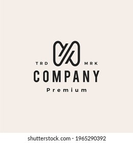 N Letter Mark Infinity Mobius Hipster Vintage Logo Vector Icon Illustration